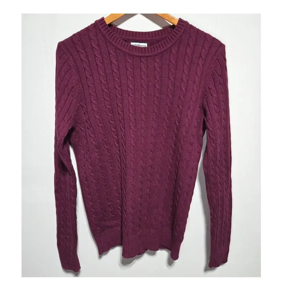 Croft & Barrow Purple Woman's Braided Knit Crew Neck Sweater Large